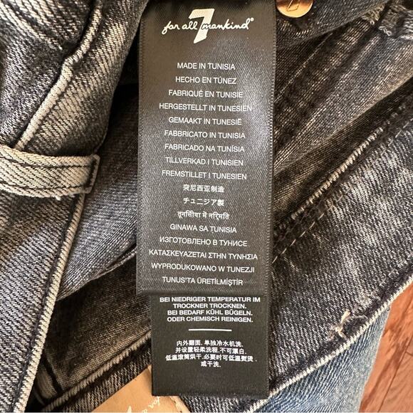 Seven for all Mankind Luxe Vintage High Waist Cropped Straight Felix Black w27 - Picture 10 of 11